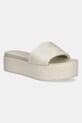 Чехли Calvin Klein Jeans FLATFORM SANDAL SLIDE IN NYLON платформа бежов YW0YW01791