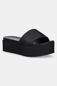 Шлепанцы Calvin Klein Jeans FLATFORM SANDAL SLIDE IN NYLON платформа чёрный YW0YW01791