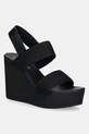 Sandále Calvin Klein Jeans WEDGE SANDAL WEBBING IN textilný čierna YW0YW01790