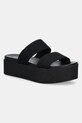 Чехли Calvin Klein Jeans FLATFORM SANDAL WEBBING IN платформа черен YW0YW01789