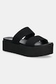 Calvin Klein Jeans klapki FLATFORM SANDAL WEBBING IN pozostałe czarny YW0YW01789