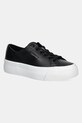 Sneakers boty Calvin Klein Jeans VULC FLATFORM LOW MG LTH platforma černá YW0YW01771