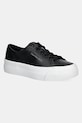 Sneakers boty Calvin Klein Jeans VULC FLATFORM LOW MG LTH platforma černá YW0YW01771