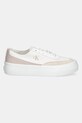 Calvin Klein Jeans teniși VULC FLATFORM LOW CV MIX MG YW0YW01770 alb SS25