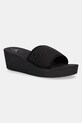 Šlapky Calvin Klein Jeans BEACH WEDGE SLIDE CANVAS klinový čierna YW0YW01725
