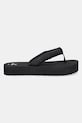Σαγιονάρες Calvin Klein Jeans BEACH SANDAL FLATFORM TTXR SATIN YW0YW01723 μαύρο SS25