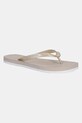 Šľapky Calvin Klein Jeans THONG+ TPU METALLIC plochý béžová YW0YW01720