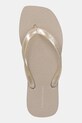 Šľapky Calvin Klein Jeans THONG+ TPU METALLIC béžová YW0YW01720