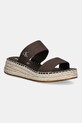 Šľapky Calvin Klein Jeans SPORTY ROPE MG LTH WEBBING klinový hnedá YW0YW01704