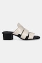 Calvin Klein Jeans papuci HEEL SQUARE MG LTH YW0YW01702 bej SS25