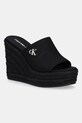 Calvin Klein Jeans klapki WEDGE ROPE SLIDE MG pozostałe czarny YW0YW01699