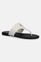 Žabky Calvin Klein Jeans FLAT SANDAL TOEPOST MG imitace kůže béžová YW0YW01691