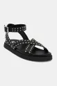 Δερμάτινα σανδάλια Steve Madden My Bestie-S φλατ μαύρο SM11003786.032