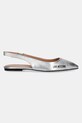 Kožne balerinke Love Moschino JA11021G1MIF0902 srebrna SS25