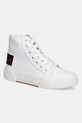 Love Moschino trampki skórzane tekstylny biały JA15022G1MIA0100