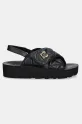 Love Moschino sandale de piele JA16044I1MIE0000 negru SS25