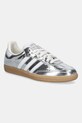 Δερμάτινα αθλητικά παπούτσια adidas Originals Samba OG φλατ ασημί JR0035