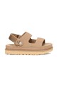 UGG klapki zamszowe Goldenstar Glide bez obcasa beżowy 1167399.SAN