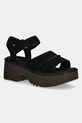 UGG sandały zamszowe New Heights Ankle Strap słupek czarny 1167475.BLK