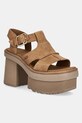UGG sandale din piele întoarsă New Heights Platfort-Strap gros maro 1167478.CHE