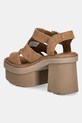 Încălțăminte UGG sandale din piele întoarsă New Heights Platfort-Strap 1167478.CHE maro