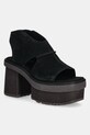 UGG sandały zamszowe New Heights Platform słupek czarny 1167479.BLK