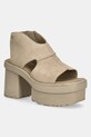 UGG sandale din piele întoarsă New Heights Platform gros bej 1167479.MDSD