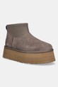 Μπότες χιονιού UGG Classic Mini Dipper υφασμάτινο καφέ 1168170.SKP