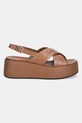 Love Moschino sandale de piele JA16187I0MIA0201 maro SS25