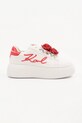 Karl Lagerfeld sneakersy skórzane KREEPER LO platforma biały KL42310F.01D