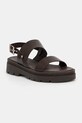 Jonak sandale de piele PEINTURE platformă maro 1000038