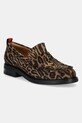 Usnjeni mokasini Billi Bi Zrnato usnje rjava A8446.Leopardo