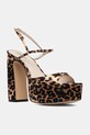 Sandale Naked Wolfe Fire široka potpetica smeđa Fire.Satin.Leopard