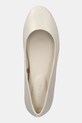 Calvin Klein baleriny skórzane FLAT MARY JANE - LTH beżowy HW0HW02341