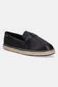 Kožené espadrilky Calvin Klein ESPADRILLE W/CK HW - LTH usňová koža čierna HW0HW02390