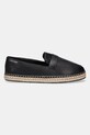 Kožené espadrilky Calvin Klein ESPADRILLE W/CK HW - LTH HW0HW02390 čierna SS25