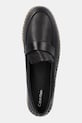 Calvin Klein espadrile de piele ESPADRILLE W/CK HW - LTH negru HW0HW02390