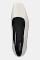Шкіряні балетки Calvin Klein FLAT BALLERINA - LTH бежевий HW0HW02463
