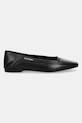 Кожаные балетки Calvin Klein FLAT BALLERINA - LTH HW0HW02463 чёрный SS25