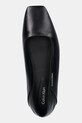 Kožené balerínky Calvin Klein FLAT BALLERINA - LTH čierna HW0HW02463