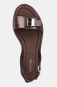 Calvin Klein sandale de piele FLAT SANDAL W/CK HW - LTH maro HW0HW02367