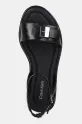 Calvin Klein sandale de piele FLAT SANDAL W/CK HW - LTH negru HW0HW02367