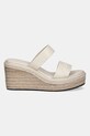 Calvin Klein slapi de piele WEDGE SANDAL 50 - HE HW0HW02375 bej SS25