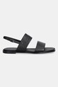 Шкіряні сандалі Calvin Klein FLAT SANDAL - HE HW0HW02377 чорний SS25
