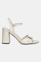 Calvin Klein sandały nubukowe HEEL SANDAL 85 W/CK HW - LTH HW0HW02485 beżowy SS25