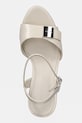 Calvin Klein sandały nubukowe HEEL SANDAL 85 W/CK HW - LTH beżowy HW0HW02485