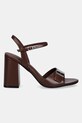 Calvin Klein sandale din nubuc HEEL SANDAL 85 W/CK HW - LTH HW0HW02485 maro SS25
