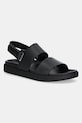Calvin Klein bőr szandál FLAT ADJ SANDAL EYELET nappa bőr fekete HW0HW02488