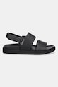 Calvin Klein bőr szandál FLAT ADJ SANDAL EYELET HW0HW02488 fekete SS25