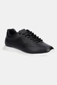 Kožené sneakers boty Calvin Klein RUNNER LACE UP - LTH plochá černá HW0HW02396